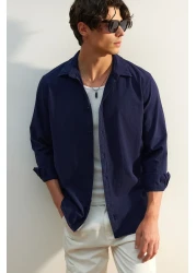  Collection قميص من القطن بنسبة 100% باللون الأزرق الداكن للجنسين - TMNSS23GO00099 TMNSS23GO00099