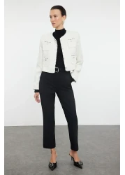  Collection Black Basic Cigarette Narrow Leg Woven Fabric Trousers Twoss19St0038