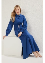  Modest Saks Belted Woven Shirt Dress Tctss25Eb00064