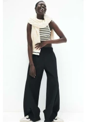 H&M Wide Linen-blend Trousers