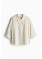 H&M قميص من مزيج الكتان