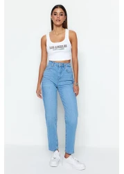  Collection Light Blue High Waist Mom Jeans TWOSS23JE00067
