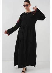 Bigdart Embroidered Long Dress 2534 - Black