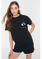  Collection طقم بيجامة شورت رياضي قطن 100% مطبوع باندا - THMSS22PT00005