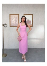 ESRAHELVACI فستان بفتحة رقبة رسن