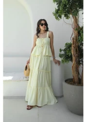 Havoş Light Yellow Mendoza Blouse Skirt Suit