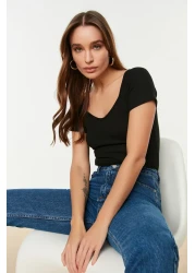  Collection Black Fitted Fitted Fit Cotton Blouse Twoss21Bz0579