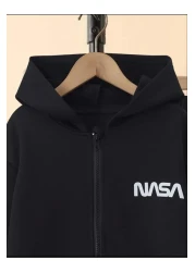 Renna Mood طقم بدلة رياضية كارديجان للفتيات/الأولاد باللون الأسود من NASA