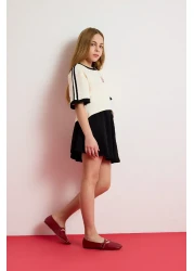 Defacto Girls' 2-Piece Set Crew Neck Printed Short Sleeve T-Shirt Skirt E0416A825Sm