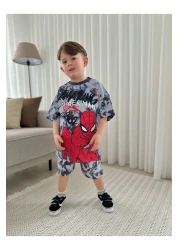 JELİBOOM طقم شورت رمادي للأطفال 100% قطن عضوي