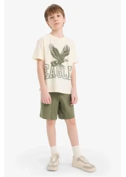 Defacto Boys' 2-Piece Set Printed Short Sleeve T-Shirt Shorts E8826A825Hs