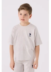 U.S. Polo Assn. بدلة برمودا بنية للأولاد