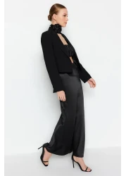  Collection Satin Woven Black Long Skirt - TPRAW24ET00040