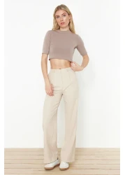  Collection Beige Wide Leg/Wide Leg Woven Pants TWOSS24PL00084