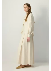 Touche Prive فستان بياقة قميص مطوي