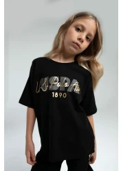 U.S. Polo Assn. قاعدة. بولو أسن. بدلة برمودا سوداء للبنات