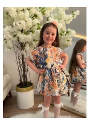 GÖKJOY BUTİK 3 Pieces Summer Colors Dreamy Linen Girl's Skirt Suit