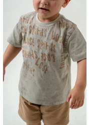 Titimixkids طقم تي شيرت صيفي قصير للأولاد مكون من قطعتين