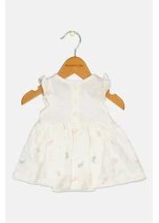 Mothercare فستان مطبوع عليه رسومات للبنات الصغار، بأكمام مكشكشة ورقبة دائرية، متعدد الألوان