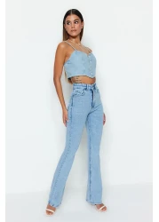  Collection Light Blue More Sustainable High Waist Flare Jeans Twoss23Je00063