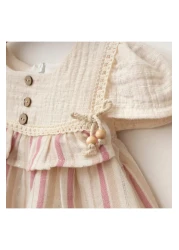 Lumia Baby فستان سيم مفصل بأزرار بأزرار للطفلة الرضيعة