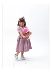 Zelhankids فستان موسلين للفتيات مكون من قطعتين