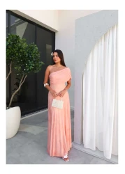 ESRAHELVACI One Shoulder Tie Dye Pattern Dress