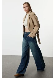  Collection High Waist Extra Wide Leg Dark Blue Palazzo Jeans - Twoss23Je00286