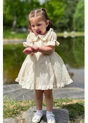 Baby Animals Baby Girl Dress Girl's Dress Birthday Party Wedding Dress Ruched Short Sleeve Lined Dress