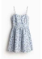 H&M Flared-skirt cotton dress