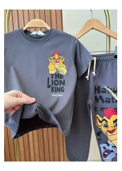Magu طقم بدلة رياضية للأطفال من Lion King، تي شيرت وسروال رياضي من الأسفل