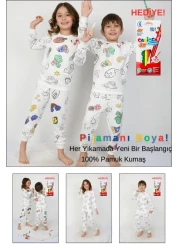 Yalçınoğlu Kids Paintable Children's Pajamas Set + Pencil I Colorful Dreams I Redesign Every Wash