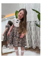 CECEYKİDS Trend Girl Dress Lined Balloon Sleeve