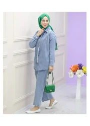 HARMAN BUTİK طقم جاكيت وبنطلون جينز للنساء