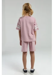 U.S. Polo Assn. طقم بيجامة شورت وردي بناتي 50312529 -vr041