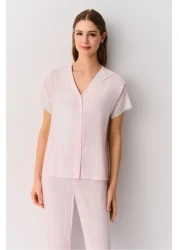 Suwen Pink Line Masculine Pajama Set