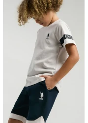 U.S. Polo Assn. بدلة برمودا كريمية للأولاد
