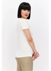 Puma بلوزة رياضية نسائية مناسبة للتدريب، باللون البيج