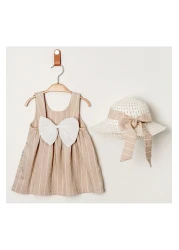 Chicsy Baby Sweet Striped Baby Girl Dress with Hat and Bow