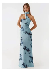 Hiccup فستان Bodycon ماكسي من التول بدون حمالات