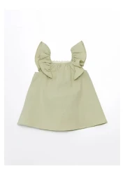 LC Waikiki فستان LCW Baby بياقة مربعة بدون أكمام وطبعة زهور للفتيات الصغيرات