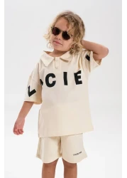 MİNİKO KİDS بدلة قطنية مطبوعة من LACIEL PARIS مع شورت بياقة