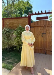 lurex moda فستان ميرا من القطن والكتان