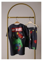 Arya Nisa Kids Boy's 100% Cotton Printed Bottom-Top Shorts-T-Shirt Set