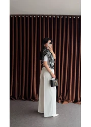 HAZELANNA بنطلون بوليفيسكون أبيض