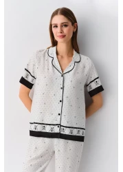 Suwen طقم بيجامة ذكر مونوغرام