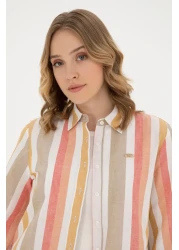 U.S. Polo Assn. Women's Linen Long Sleeve Shirt