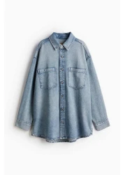 H&M قميص جينز ناعم من الريش