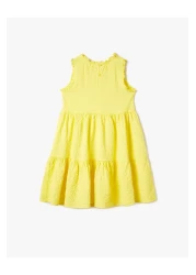 Koton فستان مكشكش بدون أكمام ورقبة دائرية وطبقات