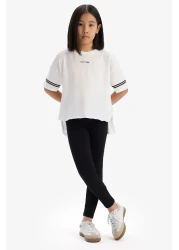 Defacto Girl's 2 Piece Set Short Sleeve Printed T-Shirt Leggings E3815A825Sm